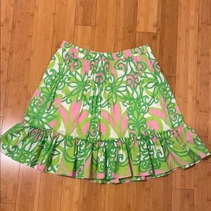 Lilly Pulitzer Green and Pink skirt size medium